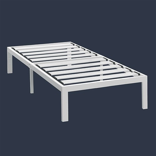 Twin XL Size 14" White Metal Platform Bed Frame