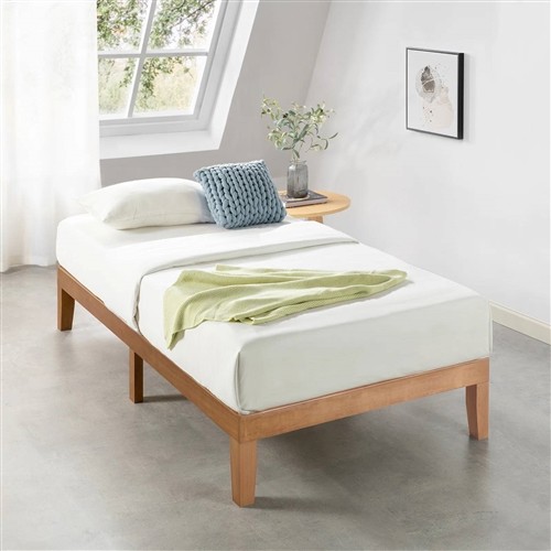 Twin XL Size Solid Natural Wood Platform Bed Frame
