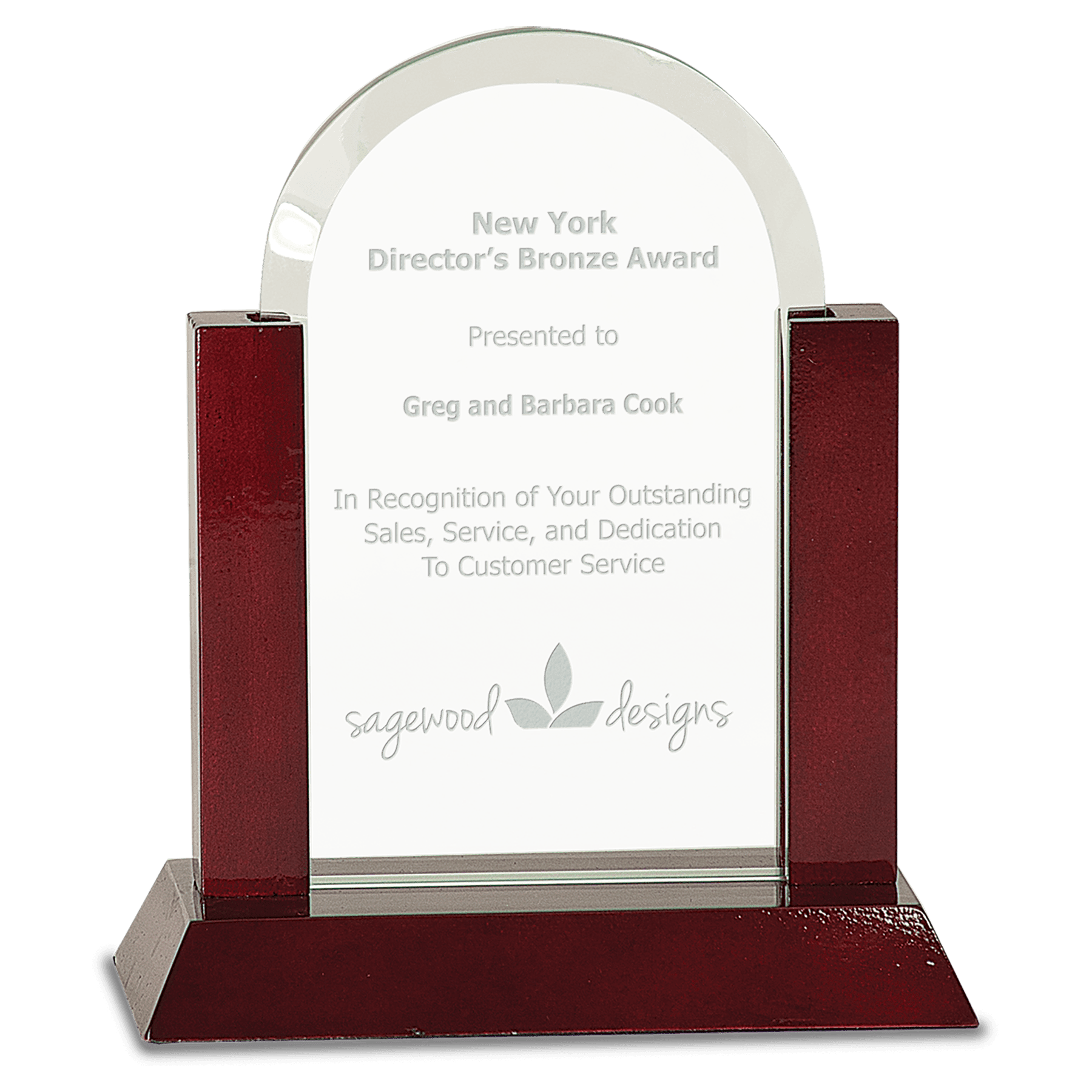 Gateway Glass Dome in Rosewood Base