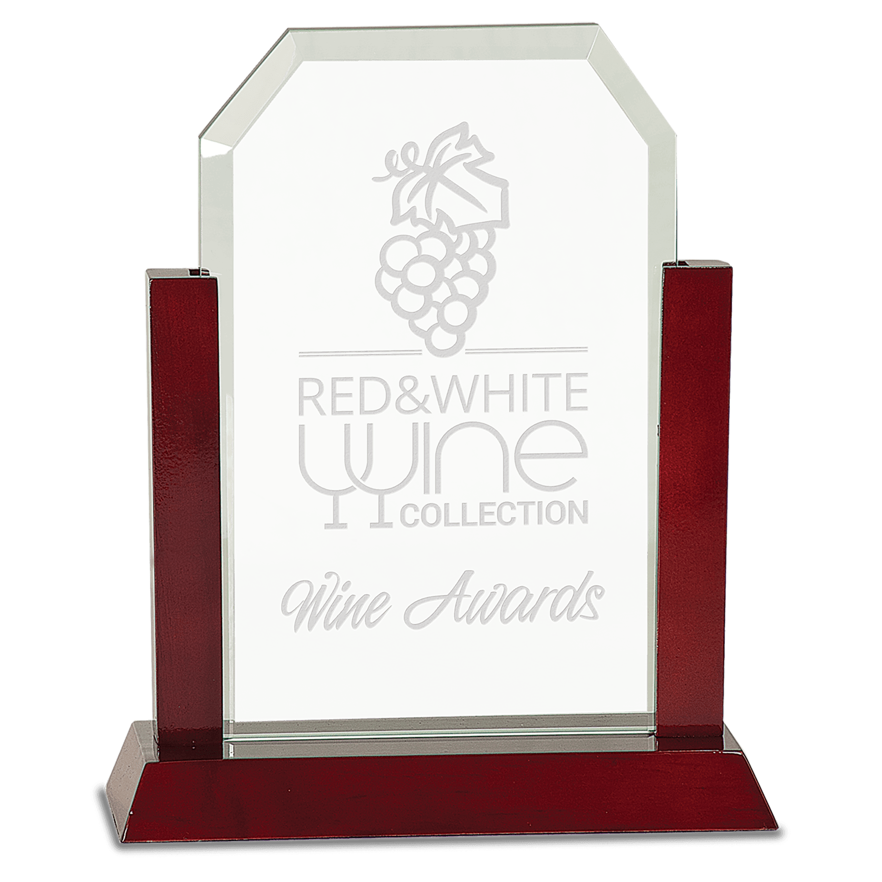 Gateway Glass Clip Corner in Rosewood Base