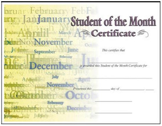 student of the month certificate student of the month certificate