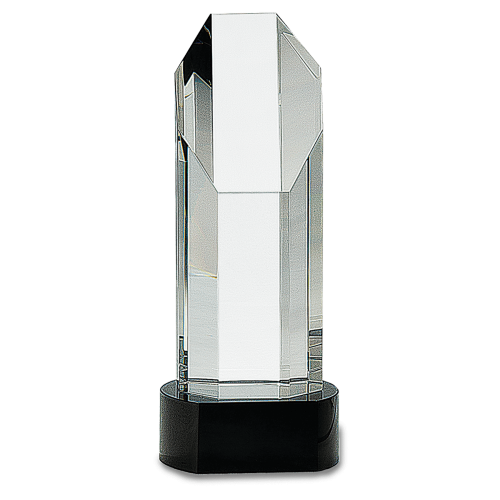 Octagon Black Pedestal Crystal