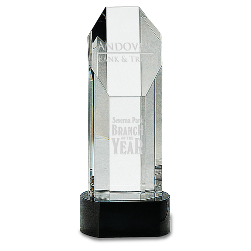 Octagon Black Pedestal Crystal