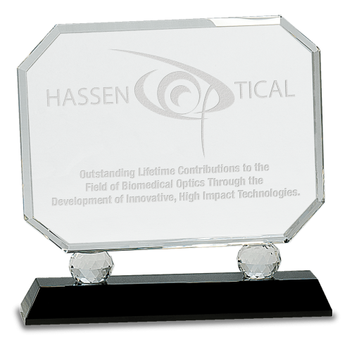 Crystal Rectangle Black Pedestal Award