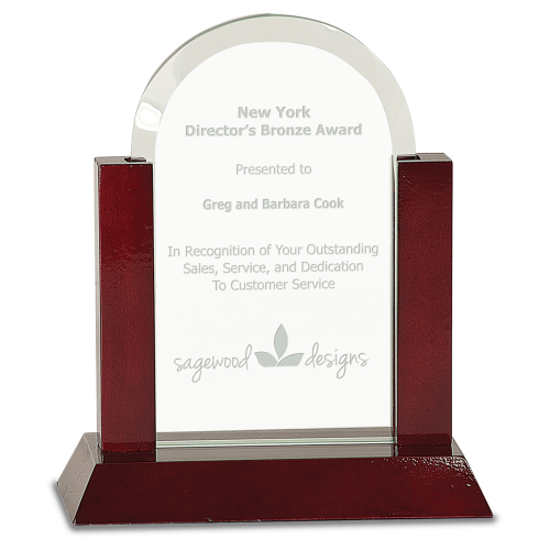 Gateway Glass Dome in Rosewood Base