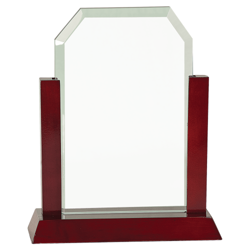 Gateway Glass Clip Corner in Rosewood Base