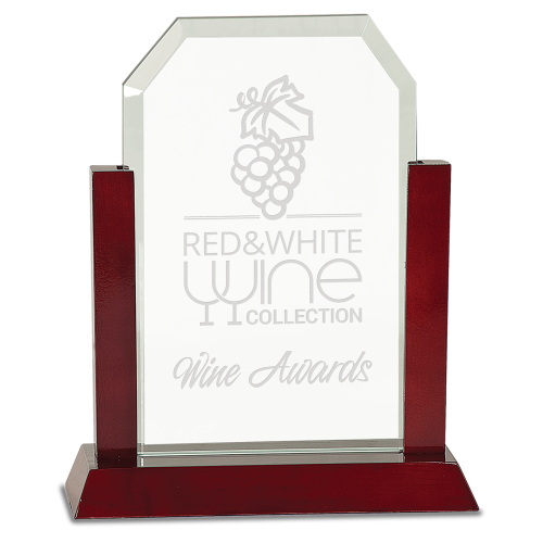 Gateway Glass Clip Corner in Rosewood Base