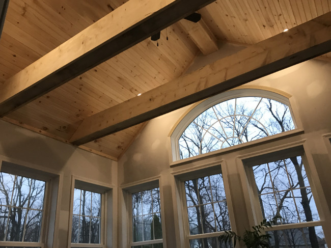 beautiful custom wood vaulted ceiling