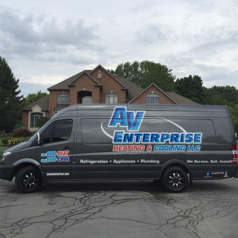 AV Enterprise Heating & Cooling company van in Webster NY