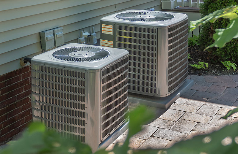 dual residential central air conditioning units