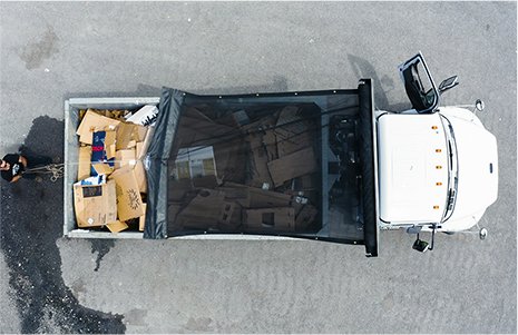 arial view of commercial dumpster