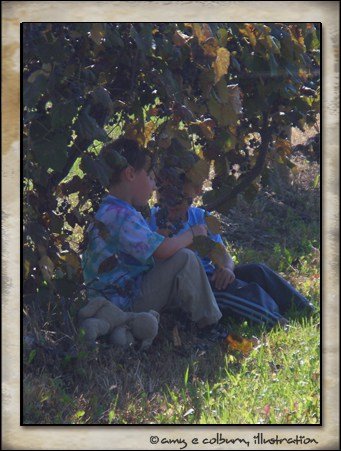 playing in the vineyard