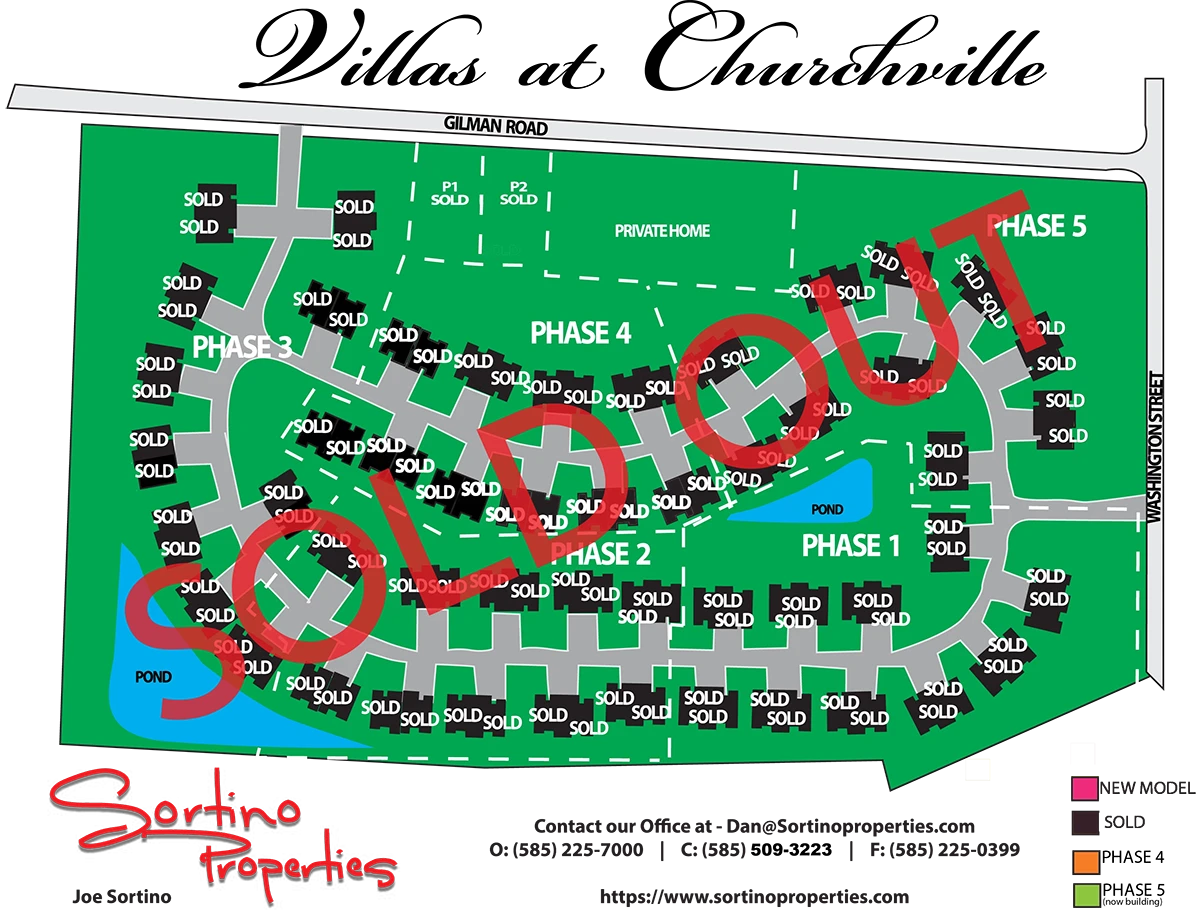 Villas at Churchville home building development site map