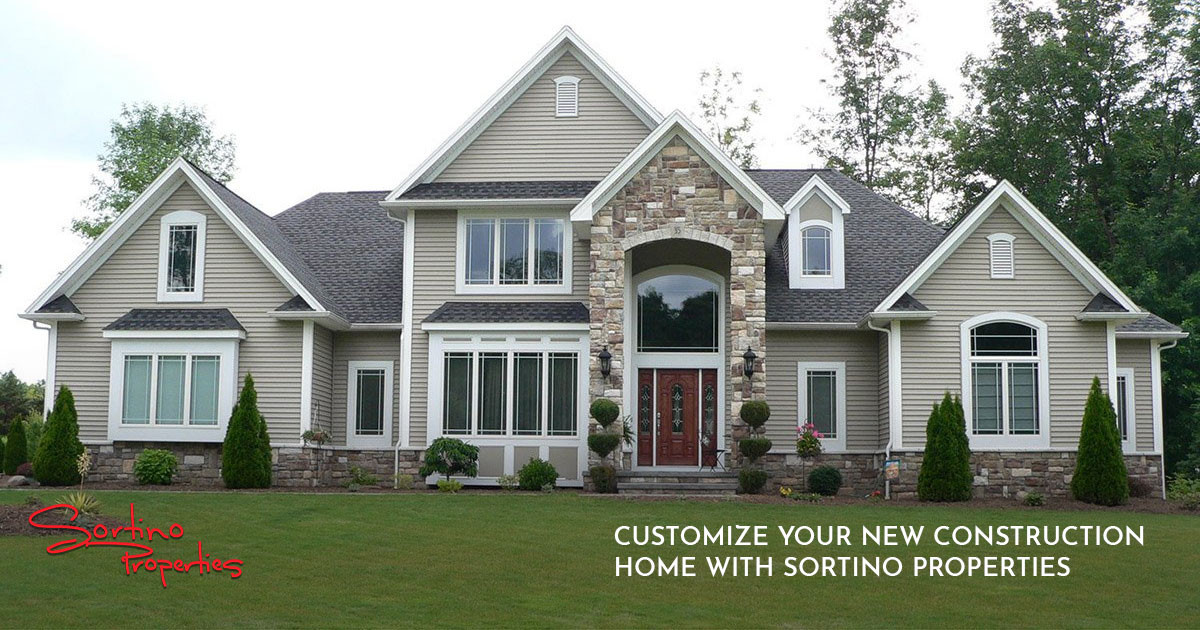 Front yard of new construction residence in Rochester NY