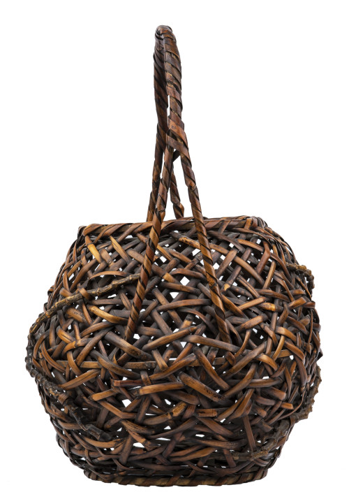 A Japanese Showa Era Bamboo Handwoven Ikebana Basket