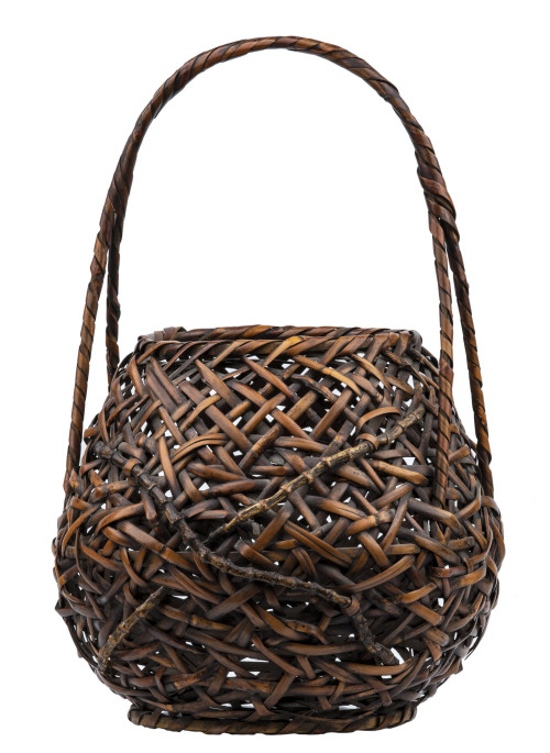 A Japanese Showa Era Bamboo Handwoven Ikebana Basket