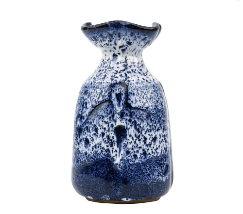 A Vintage Modernist Splashed Flambe Glazed Art Pottery Bud Vase