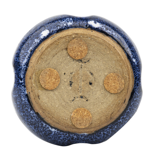 A Vintage Modernist Splashed Flambe Glazed Art Pottery Bud Vase