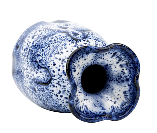 A Vintage Modernist Splashed Flambe Glazed Art Pottery Bud Vase