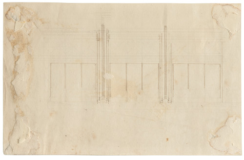 An Antique British School Drawing Memory Of Northfleet Church 1841