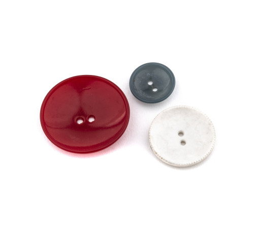 A Vintage Set Of Early Plastic Three Color Stacked Buttons